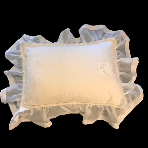 Victorian Style Pillow w/Embroidery and Satin Trim; 9”x15” Prop Pillow, Doll etc - Picture 2 of 6